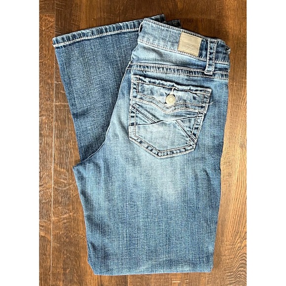 Daytrip Denim - Daytrip Virgo Bootcut Jeans Womens 29S Medium Wash Embroidered Flap Pocket Denim